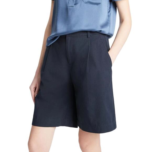 Vince. Washed Cotton Pleated Wide Leg Short in Coastal Blue size 16 - Picture 1 of 7